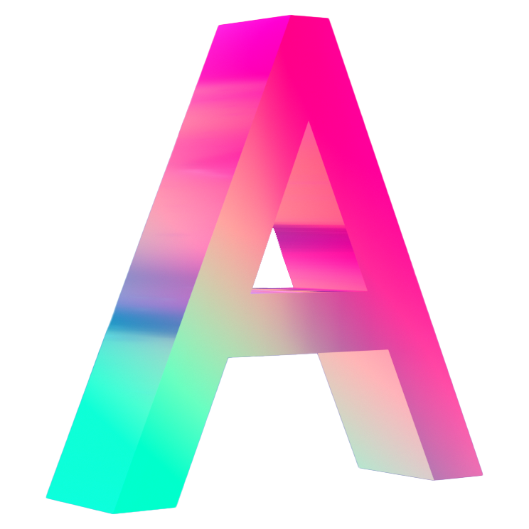 3D gradient A logo